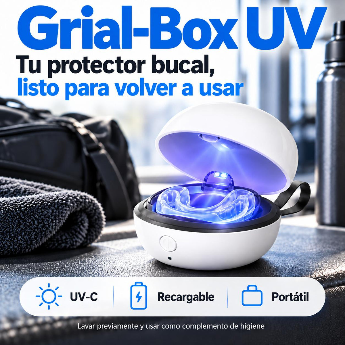 Grial-Box UV | Estuche UV-C portátil para retenedores y placas