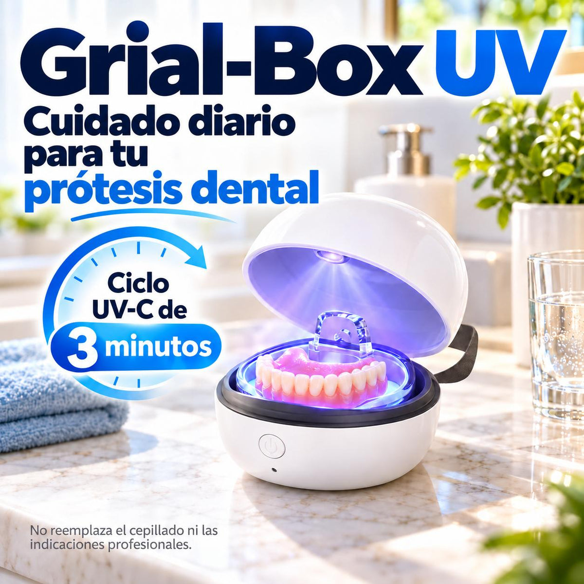 Grial-Box UV | Estuche UV-C portátil para retenedores y placas