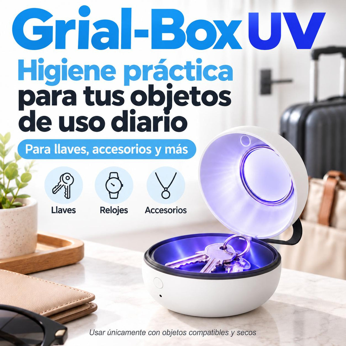 Grial-Box UV | Estuche UV-C portátil para retenedores y placas