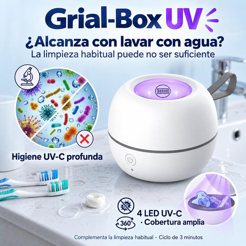 Grial-Box UV | Estuche UV-C portátil para retenedores y placas